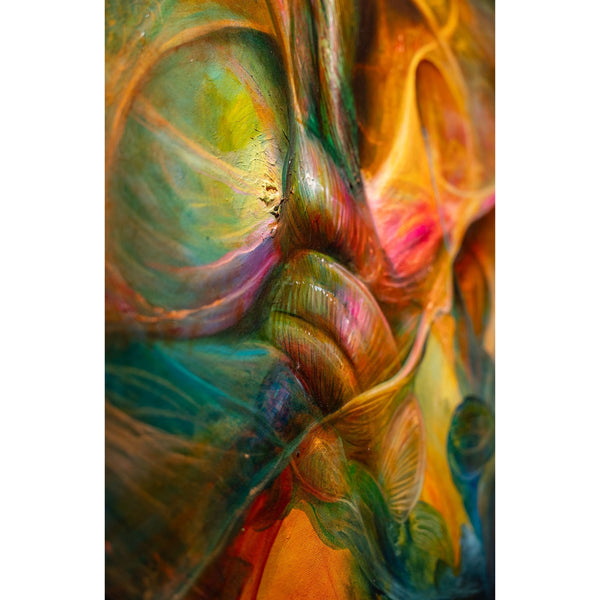 Close-up detail of the original oil painting "Organic Updraft" by CT Nelson at Because Art Matters gallery