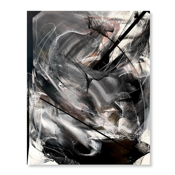 Original acrylic and oil painting "Born in Chaos" by L7 Matrix available at Because Art Matters gallery.