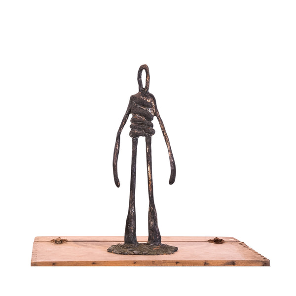 Original bronze sculpture "Last Man Standing - AI Artefacto Intemporal" by RAM (Miguel Caeiro) available at Because Art Matters gallery.