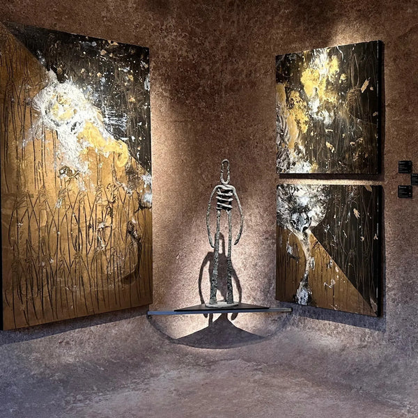 Original bronze sculpture "Last Man Standing" by RAM (Miguel Caeiro) available at Because Art Matters gallery.