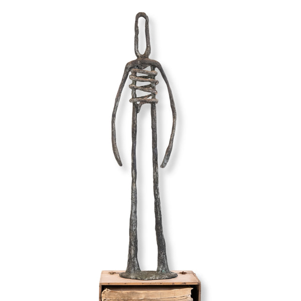 Original bronze sculpture "Last Man Standing" by RAM (Miguel Caeiro) available at Because Art Matters gallery.