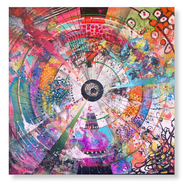 Original acrylic painting "Light Speed Dreaming" by RAM (Miguel Caeiro) available at Because Art Matters gallery.