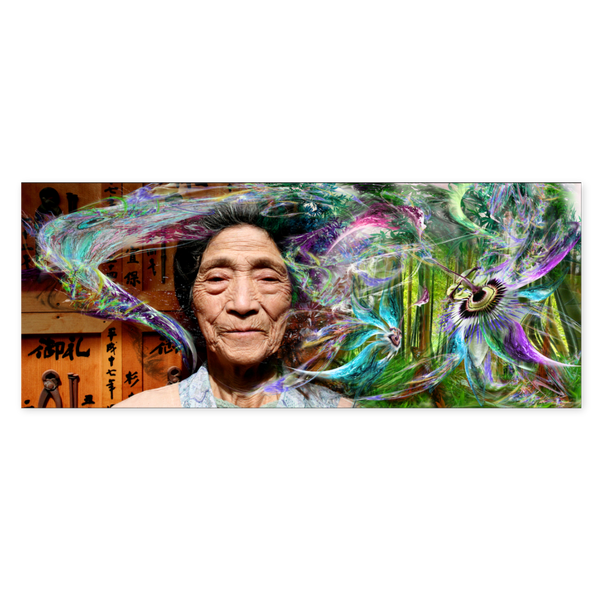 RAM "Time Keeper" limited edition fine art print featuring vibrant psychedelic abstraction layered over portraiture available at Because Art Matters