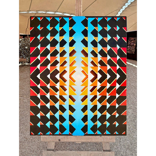 Pintura original 'Boom Live 2025 #1' de Xavi Panneton. Acrílico sobre tela, disponível na galeria Because Art Matters. Obra de arte contemporânea com a linguagem visual vibrante e gestual característica do artista.